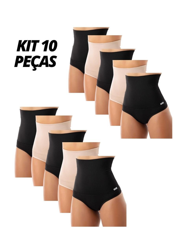 Kit Com 10 Calcinha Shorts Cinta