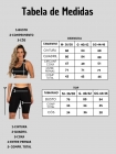 Conjunto Fitness Top Alça Dupla e Bermuda Cós Alto Cinza