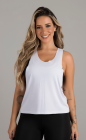 Regata Feminina Cavada Fitness Branca