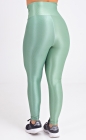 Calça Legging Canelada Verde Claro Acetinado