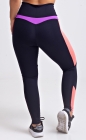 Calça Legging Preta Recortes Coloridos