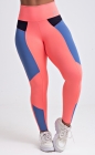 Calça Legging Rosa Claro Recortes Coloridos