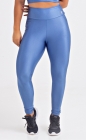 Calça Legging Vitality Azul Claro Acetinado Detalhe Lateral