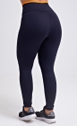 Calça Legging Preta Cós Laranja