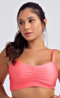 Top Fitness Busto Drapeado Rosa Claro