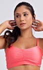Top Fitness Busto Drapeado Rosa Claro