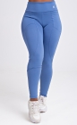 Calça Legging com Bolso e Viés Azul Claro