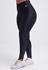 Calça Legging Cós Alto Preto Acetinado