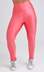 Calça Legging Cós Alto Rosa Claro Acetinado