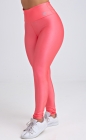 Calça Legging Cós Alto Rosa Claro Acetinado