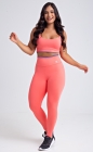 Conjunto Fitness Top e Calça Legging Rosa Claro Detalhe Azul