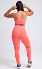 Conjunto Fitness Top e Calça Legging Rosa Claro Detalhe Azul