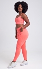 Conjunto Fitness Top de Alcinha Liso e Calça Legging com Bolso e Viés Rosa Claro