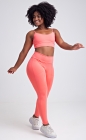 Conjunto Fitness Top de Alcinha Liso e Calça Legging com Bolso e Viés Rosa Claro