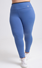 Calça Legging Azul Claro Cós Preto