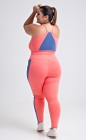 Conjunto Fitness Top Nadador e Legging Listra Lateral Rosa Claro Plus Size