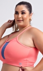 Top Fitness Nadador Alcinha Rosa Claro Plus Size