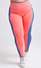 Calça Legging Listra Lateral Rosa Claro Plus Size