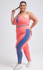 Calça Legging Listra Lateral Rosa Claro Plus Size