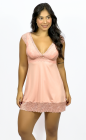 Camisola com Renda e Alças diferenciadas Rosa Claro