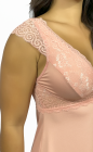 Camisola com Renda e Alças diferenciadas Rosa Claro