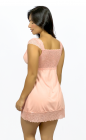Camisola com Renda e Alças diferenciadas Rosa Claro