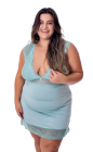 Camisola Plus Size Detalhe Em Renda 