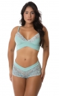 Conjunto Lingerie Renda Calcinha Shortinho Soutien Conforto