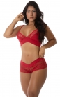 Conjunto Lingerie Renda Calcinha Shortinho Soutien Conforto