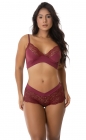 Conjunto Lingerie Renda Calcinha Shortinho Soutien Conforto