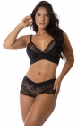 Conjunto Lingerie Renda Calcinha Shortinho Soutien Conforto