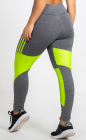 Calça Legging Cinza e Verde Dry Fit