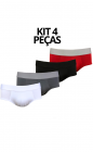 Kit 4 Cuecas Slip Microfibra Lisa