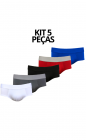 Kit 5 Cuecas Slip Microfibra Lisa