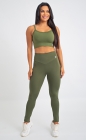 Conjunto Fitness Top e Calça Legging Com Bolso Traseiro Verde - Essentials