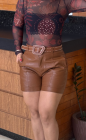 Short Couro Marrom
